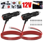 2Pcs 12V Car Cigarette Lighter Plug Socket Heavy Duty Adapter with On/Off Switch