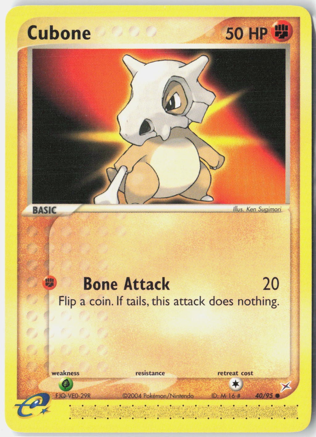 Cubone 40/95 Common Team Magma vs Team Aqua Pokemon Near Mint