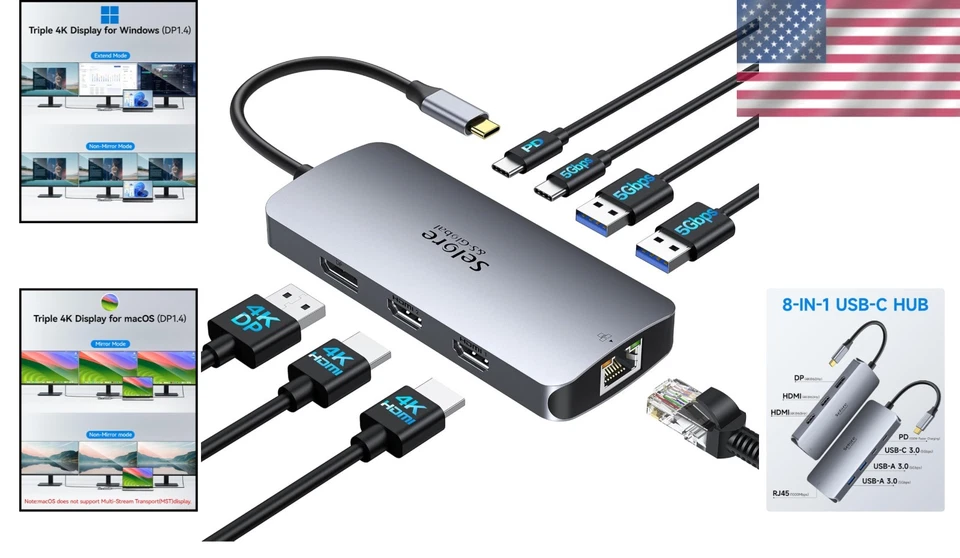 Luxury USB C Docking Station: Dual & Triple 4K Displays with 100W PD Charging - Image 2 of 4