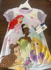Kids Disney Princesses Watercolor Nightgown Pajamas Size 4t