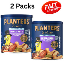 Planters Mixed Nuts, Lightly Salted Deluxe Mixed Nuts, 15.25 Ounce, 2 Pack
