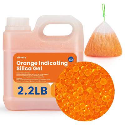 2.2LBS Silica Gel Desiccant Beads, Premium Color Indicating Reusable Desiccant B