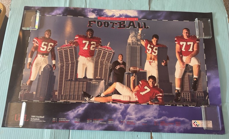 Louisville Cardinals 1995 Football Schedule Poster Lowe,  Madison, 22x36
