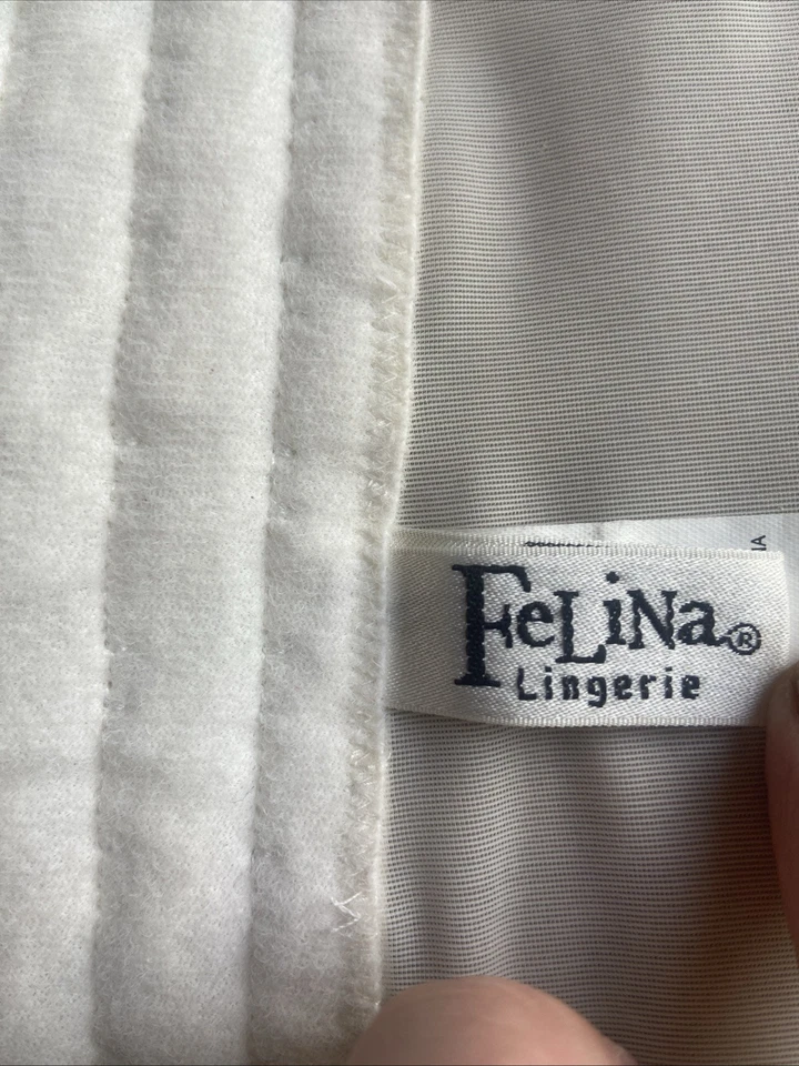 Corsé Felina vintage para mujer 34C Bustier crema Y2K años 90 satinado seda nupcial Foto 3 de 4