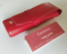 Caran d'Ache Red Leather Double Pen Pouch Holder Case for 2 pens