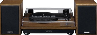 LENCO LS-100WD Plattenspieler Holz Bluetooth Lautsprecher Riemenantrieb