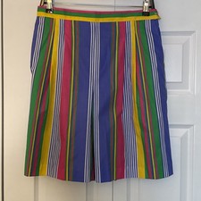 Vintage Shorts 80s Mod Culottes Hi Waist Gaucho Rainbow Bright NOS Multicolor