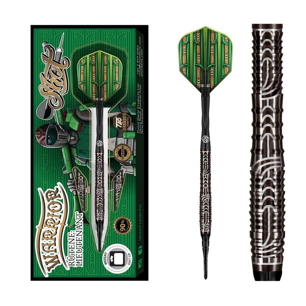 Shot Warrior Rutene Lieutenant 90% Tungsten Soft Tip Darts - 18g