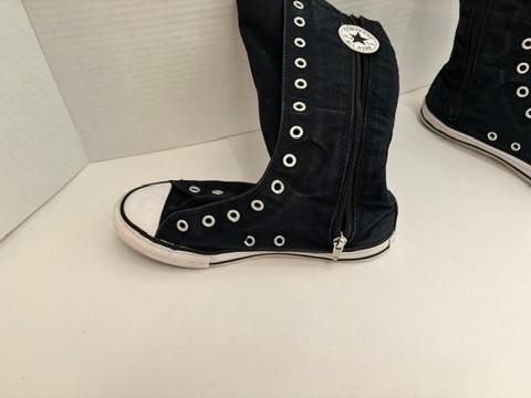 Converse Chuck Taylor All Star XX Hi Knee High Black Boots Youth Size 3 No Laces thumbnail 8