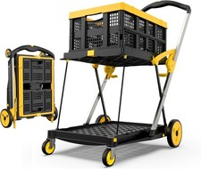 Shopping Cart W/ Wheels 200 lbs Capacity Grocery Cart on Wheels