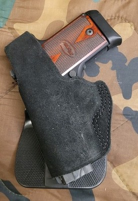 Sig Sauer P938 Left-hand Owb Galco Black Leather Paddle Holster With Thumb Snap