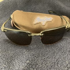 MAUI JIM Polarized MJ Sport Sunglasses Ho'okipa MJ407-02 Black Frame Gold Lens