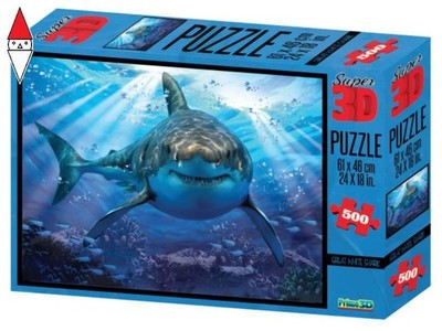 PUZZLE 3D PRIME-3D ROBINSON GREAT WHITE SHARK 500 TEILE