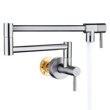 Brushed Nickel Pot Filler, Pot Filler Faucet Wall Mount, Brass Folding Stretc...