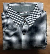 Red Herring Men's Navy And White Check Shirt- Size Small