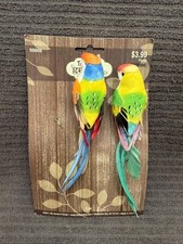 2pcs Small Artificial Simulation Foam Feather Parrot Bird 6 Inch Twist On
