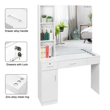 Wall Mount Salon Beauty Station Barber Stations Hair Styling Station with Mirror