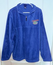 Florida Gators Fleece Pullover Jacket Mens Size Large Blue Quarter Zip