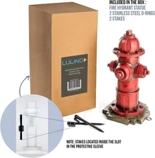 LULIND Dog Fire Hydrant Garden Statue with 2 Stakes, 14 Inches (Small)
