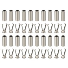 20pcs Shoelace Tips Alloy Cylindrical Tip Replacement Silver