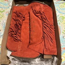 Dingo Western Boots Women’s Spirit Trail Fringe Suede Leather Size 11