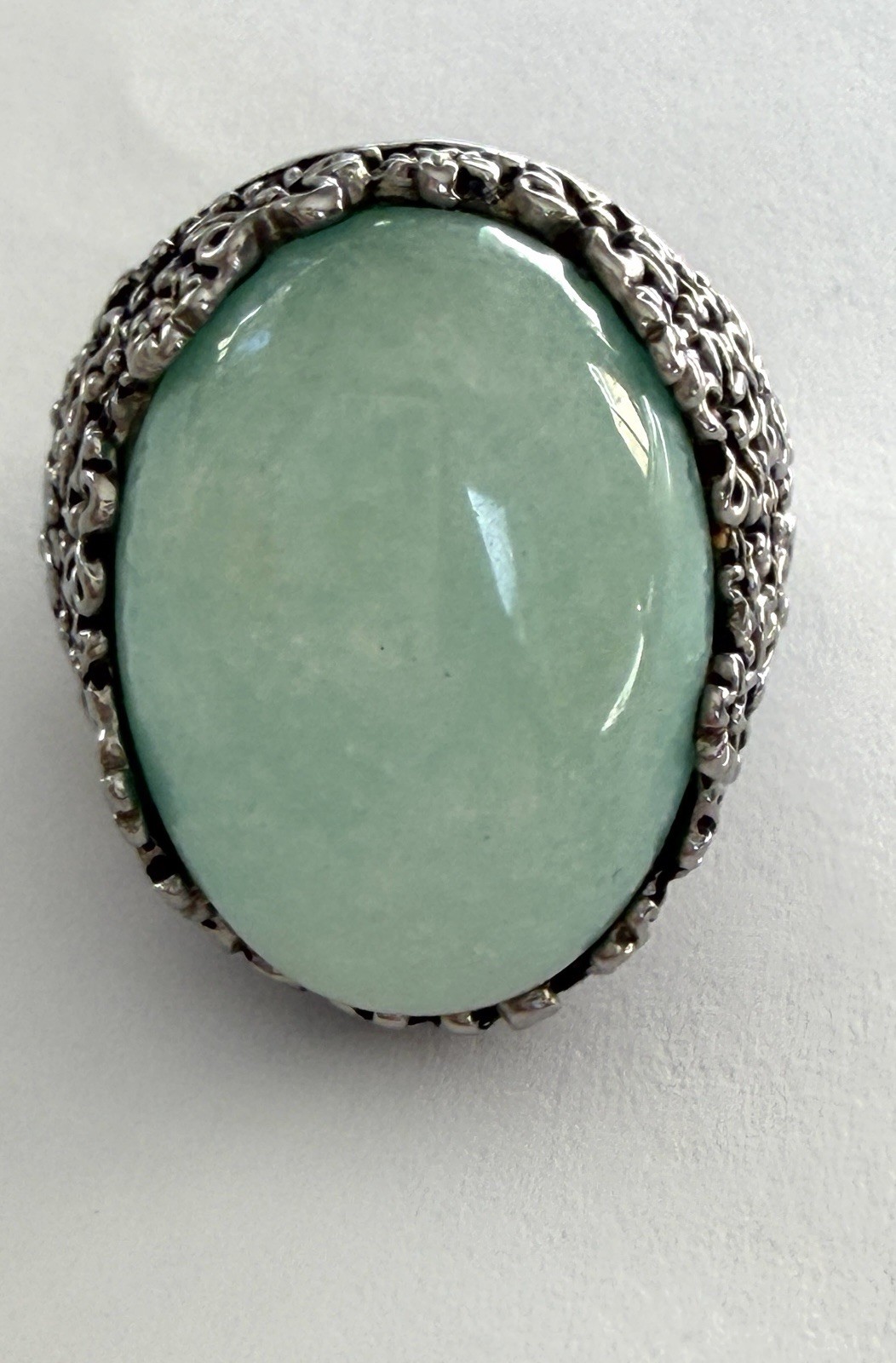 Stunning Amazonite Floral Statement Ring 316L Sta… - image 9