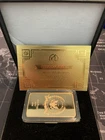 2020 GOLD LAYERDonald Trump 1 oz  Silver Bar 45th President CertificateCOA
