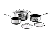 HexClad Hybrid Nonstick 6-Piece Pot Set 8, 3 and 2 Quart Pots w/ Lids 