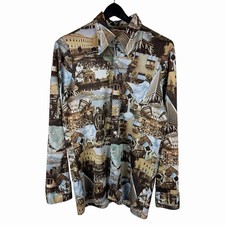 Vintage 1970s Panatela By Levi s Western Style RARE Button Up Shirt Size L