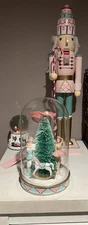 BELLA LUX Christmas Shabby Pinkmas Pastel LED Nutcracker Ballet Cloche VIRAL HTF