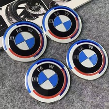 4Pcs/Set For BMW 50 th Anniversary Wheel Center Hub Caps Logo Badge Emblem 56mm✅