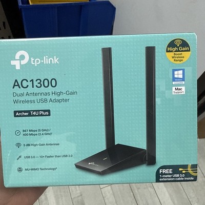 TP-Link Archer T4U Plus AC1300 USB 3.0 Dual Band WiFi Adapter MU-MIMO New Sealed