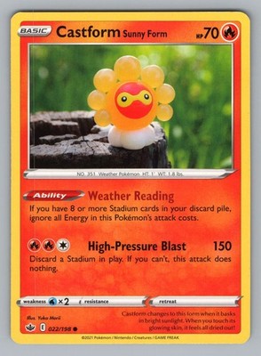 CASTFORM SUNNY FORM 022/198 C CHILLING REIGN POKEMON NM CRE 2021[-