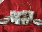 Wedgwood Jeanette Hellenic Green Jasperware Glass Set 16 Pc Glassware W/Caddy