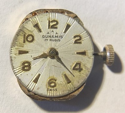Dunamis Damen Kaliber AS 976.Das Uhrwerk funktioniert +Zifferblatt, Zeiger, Krone.