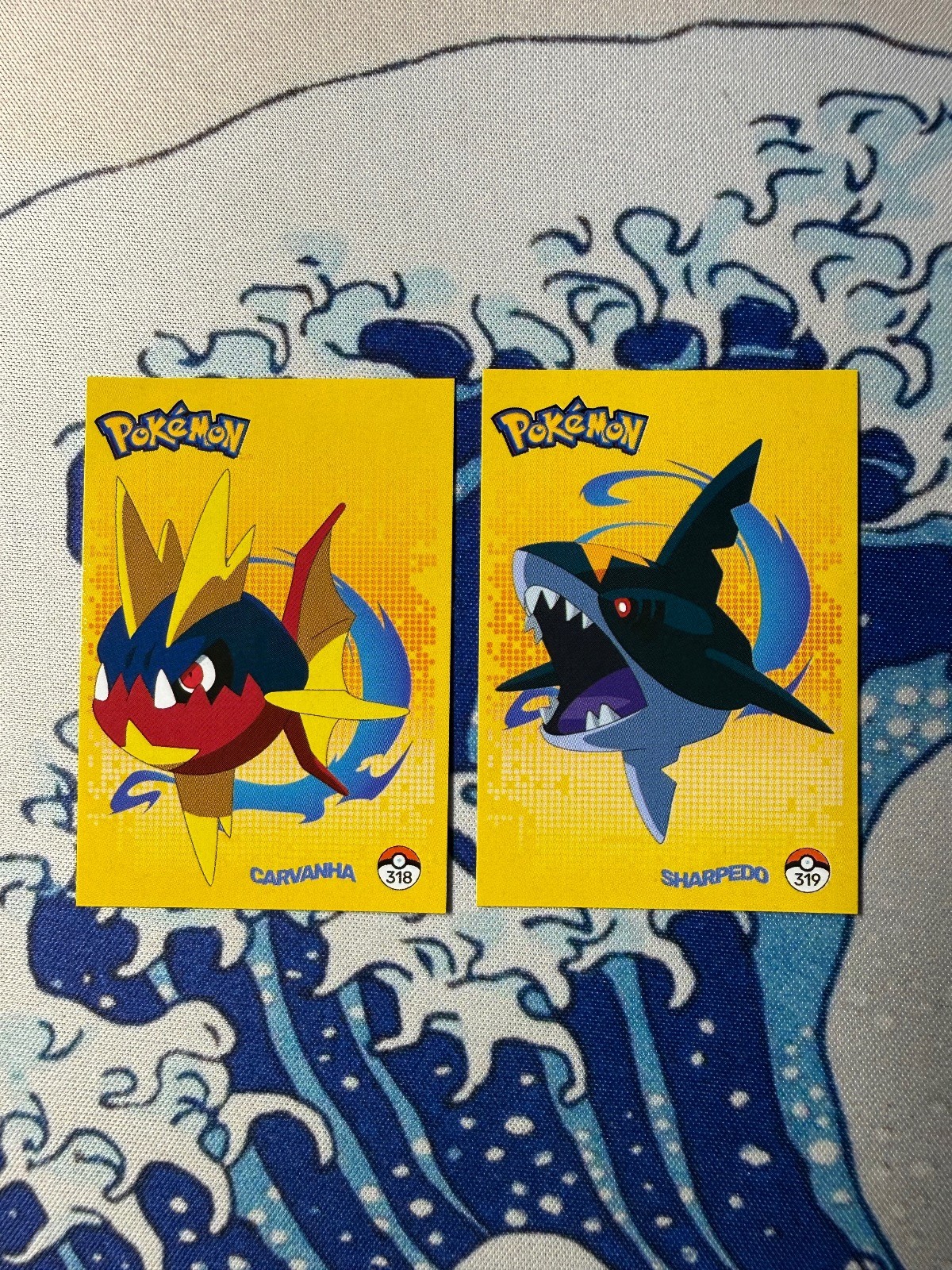 Pokemon Hoenn Premium Collection Sticker Card #318 Carvanha Sharpedo #319