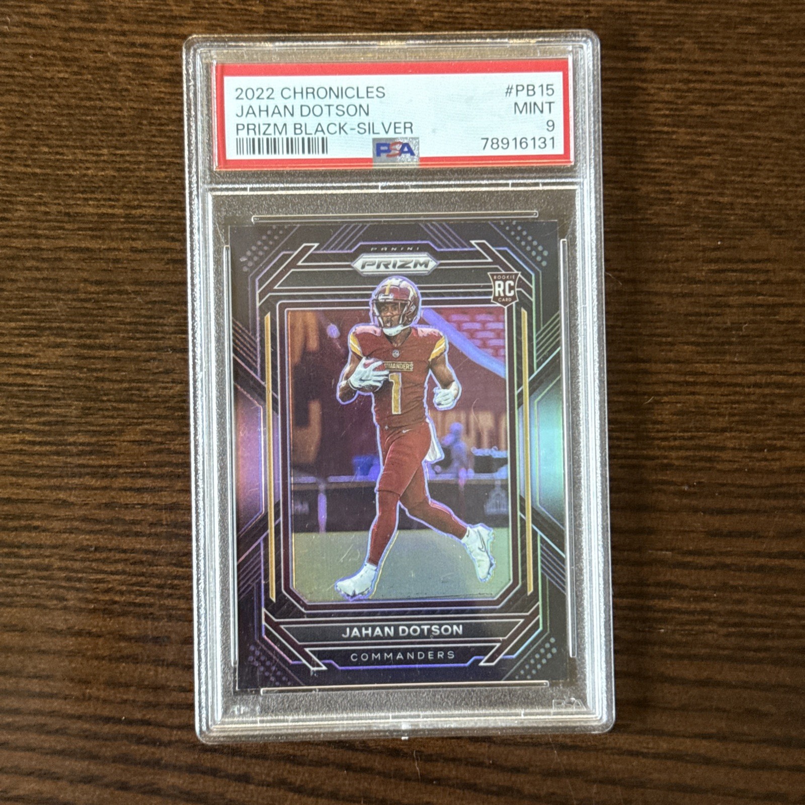 2022 Panini Chronicles - Prizm Black Jahan Dotson #PB-15 Silver (RC)