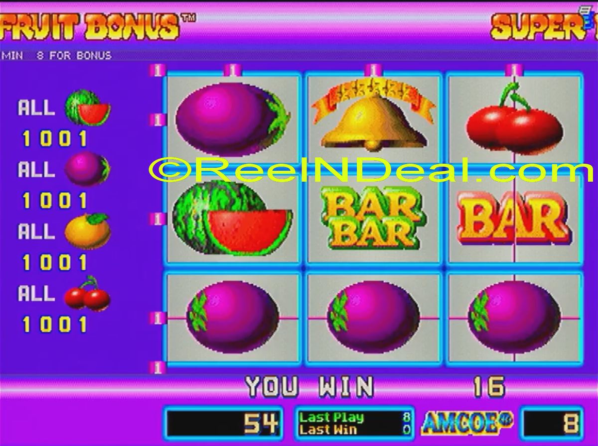Amcoe Super Fruit Bonus Cherry Master 8-Liner Slot PCB Board
