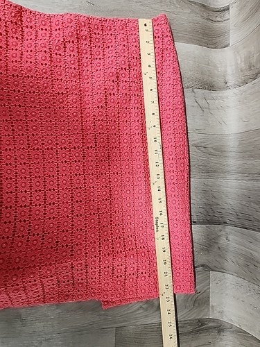 Ann Taylor Women’s Pencil Skirt Size 4 Pink-Coral Embroidered Floral Lace - Picture 10 of 10