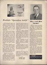 1950 PAPER AD Article Automatic Toy Company Operation Airlift US Airforce 