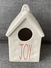 Rae Dunn White Birdhouse "JOY" in Red NEW! Fast Ship!! Highly Collectible