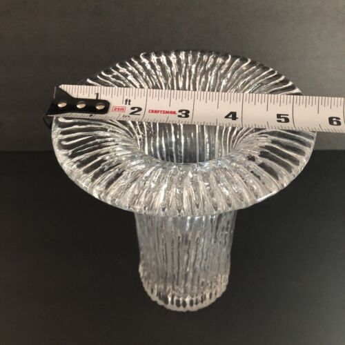 Jarrón superior acanalado vidrio acanalado arte escandinavo Iittala Timo Sarpaneva - Imagen 10 de 12