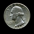 1964 P Washington Quarter 90% SILVER AMERICAN US 25 Cent U.S OLD Nice Coin #7018 — photo 1