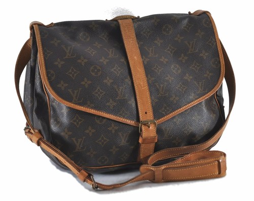 Auth Louis Vuitton Monogramma SAUMUR 35 Spalla Borsa Tracolla M42254 LV  D8039 | eBay