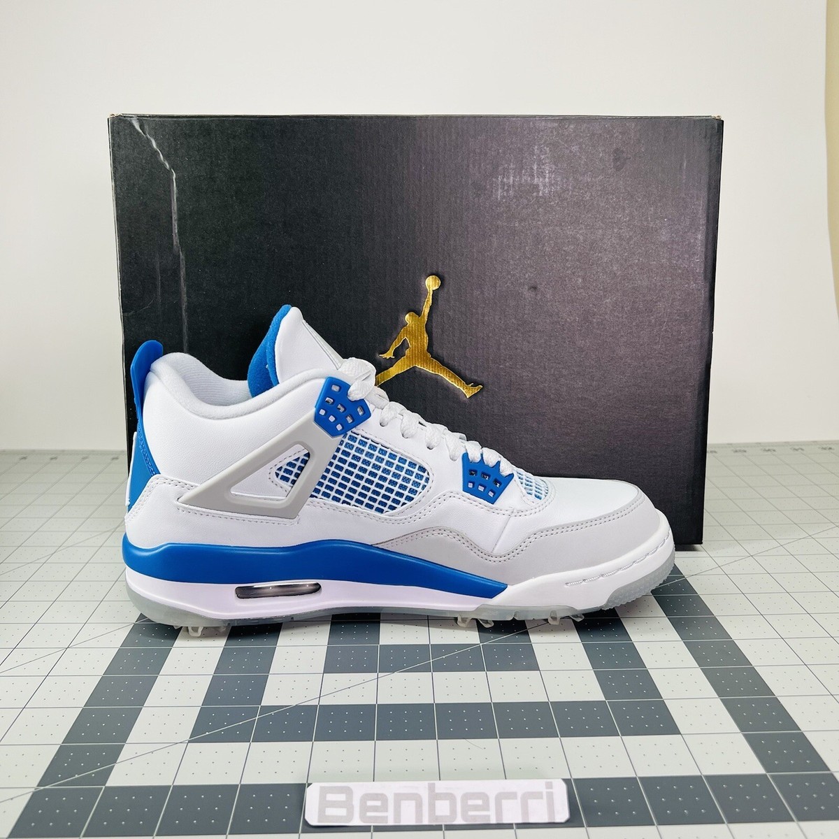 Air Jordan 4 Golf 'Military Blue' with Golf Spikes 2021 Size Air Jordan 4 Golf 'Military Blue' with Golf Spikes 2021 Size