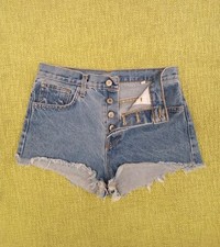 Brandy Melville John Galt Button Fly Denim Shorts Size Medium