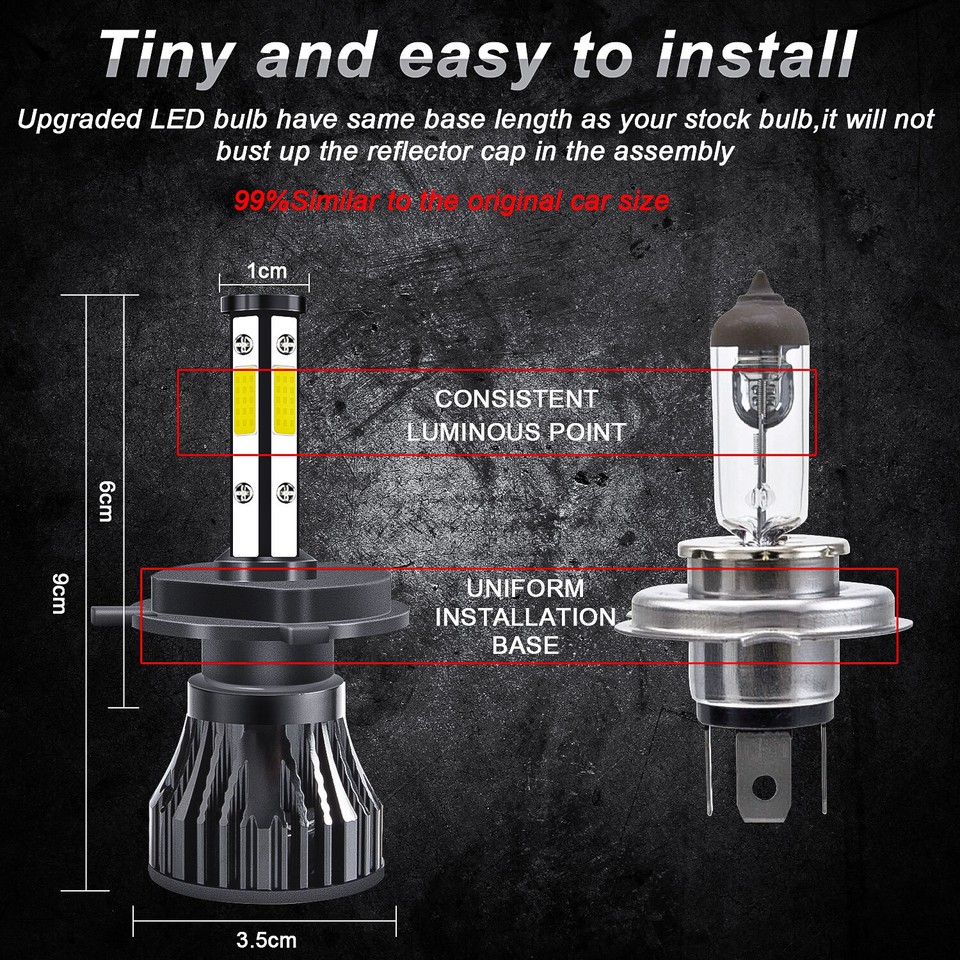 4PCS 5 3/4" 5.75" Headlghts Housng Glass H-Lo Beam For Chevy Mpala - Foto 7