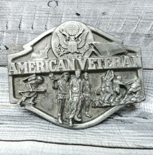 American Veteran Belt Buckle Thank You Vtg 1988 Siskiyou Buckle Co    .XTT309