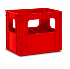 Cassetta Portabottiglie 12 posti Impilabile Verde/Rosso Porta Bottiglie da 1 lt.