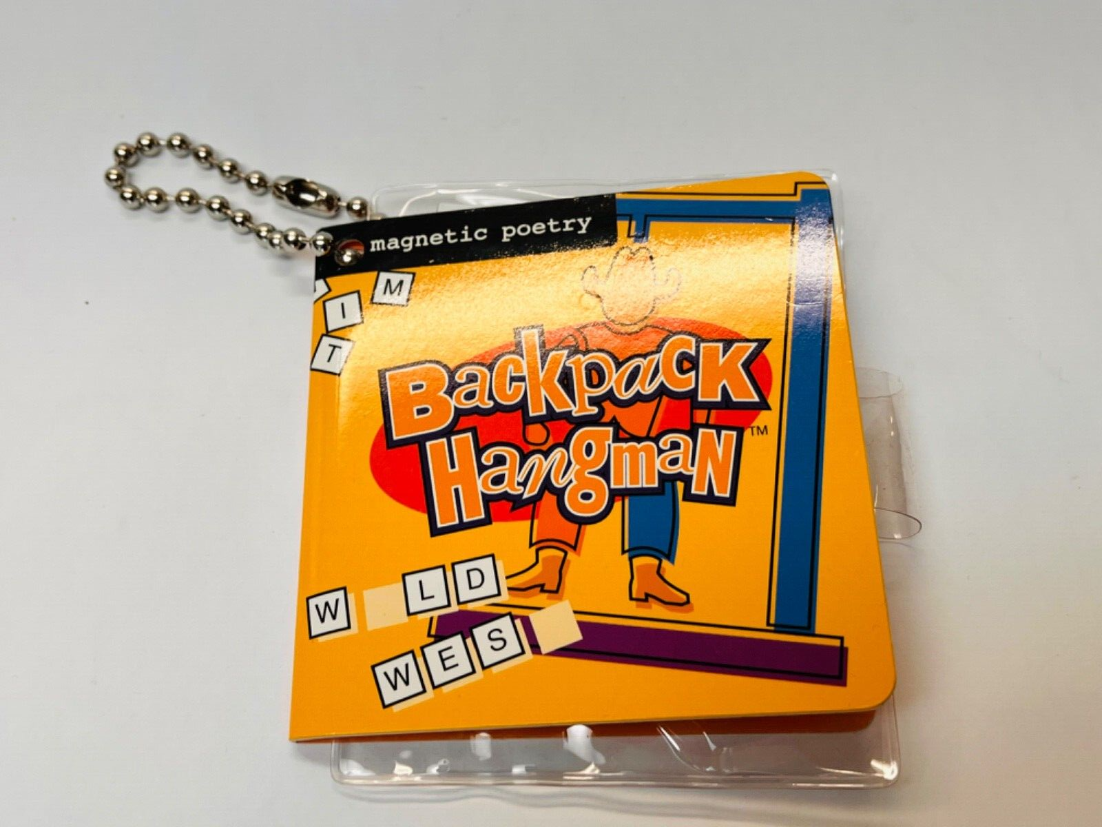Vintage 2000 Backpack Hangman Magnetic Poetry Set Fun Word Game BIN 10-image